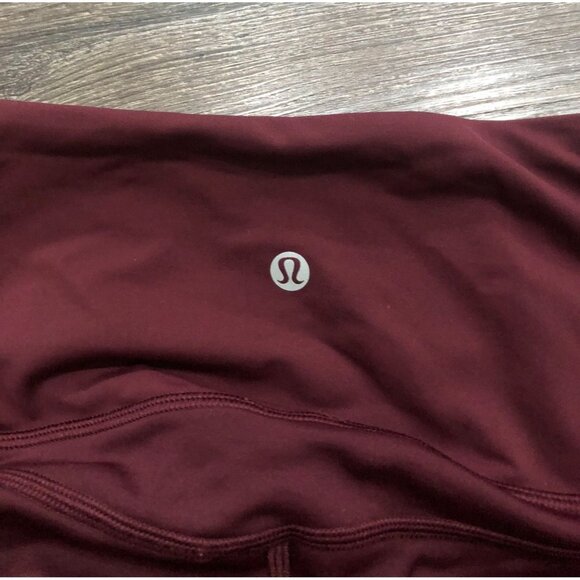 Lululemon Toasty Tech Tight II Size 4 Burgundy Athletic Leggings - Picture 3 of 6